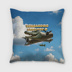 Подушка квадратная Bombardino Crocodillo мем, цвет: 3D-принт