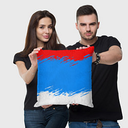 Подушка квадратная Патриот - флаг, цвет: 3D-принт — фото 2