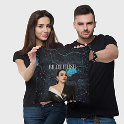 Подушка квадратная Билли Айлиш в деловом костюме, цвет: 3D-принт — фото 2