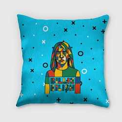 Подушка квадратная Билли Айлиш из разноцветной мозаики