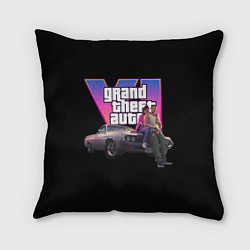 Подушка квадратная GTA VI, цвет: 3D-принт
