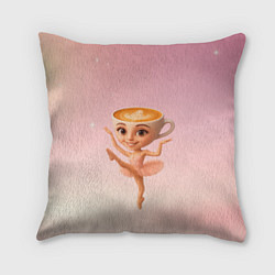 Подушка квадратная Балерина капучино ии мем, цвет: 3D-принт