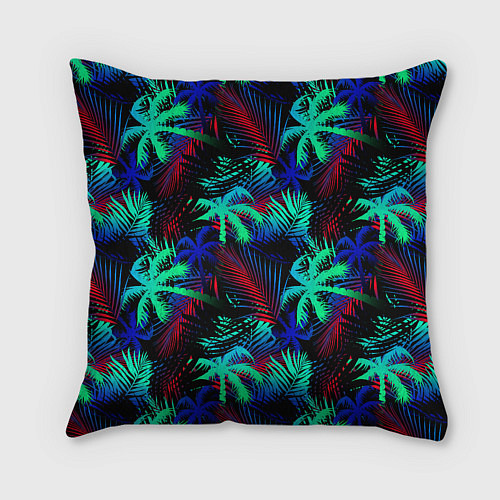 Подушка квадратная Palm neon / 3D-принт – фото 2