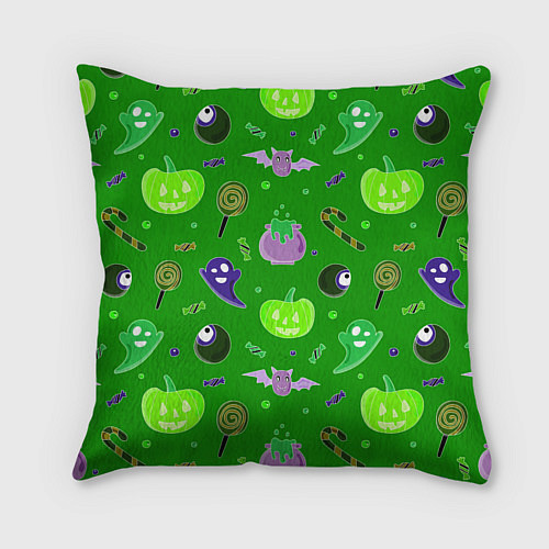 Подушка квадратная Halloween green / 3D-принт – фото 2