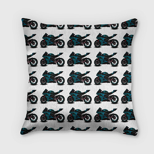 Подушка квадратная Motorbike blue / 3D-принт – фото 2