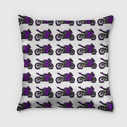 Подушка квадратная Motorcycle purple
