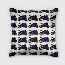 Подушка квадратная The motorcycle is dark purple