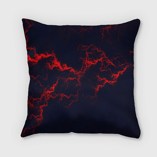 Подушка квадратная Lightning red glow / 3D-принт – фото 2