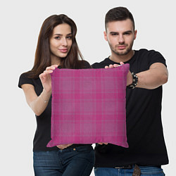 Подушка квадратная Checkered pink, цвет: 3D-принт — фото 2