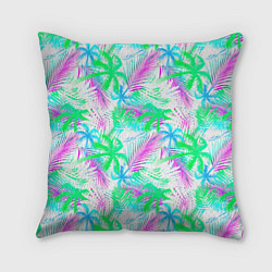 Подушка квадратная Palm green light blue, цвет: 3D-принт