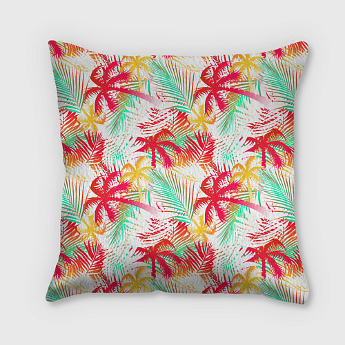 Подушка квадратная Palm red yellow / 3D-принт – фото 2