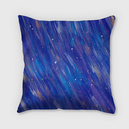 Подушка квадратная Lana Del Rey в белом классическом платье на синем / 3D-принт – фото 2