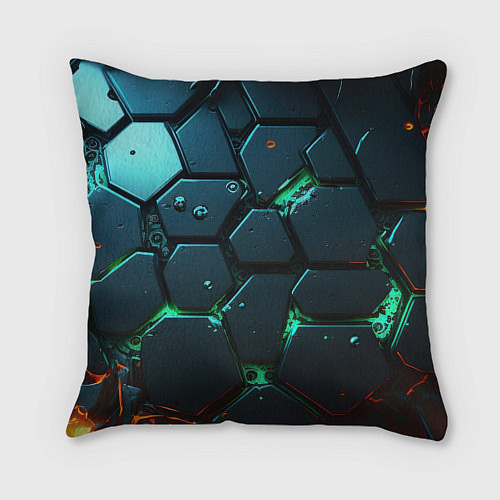 Подушка квадратная Lana Del Rey в стиле киберпанка / 3D-принт – фото 2