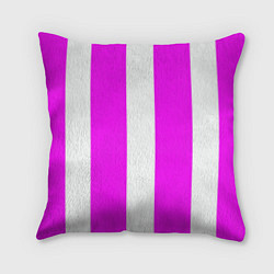 Подушка квадратная Color white pink line, цвет: 3D-принт