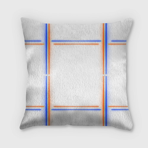 Подушка квадратная Neon white orange blue / 3D-принт – фото 2