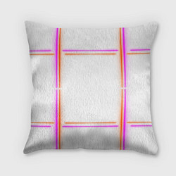 Подушка квадратная Neon white orange pink, цвет: 3D-принт