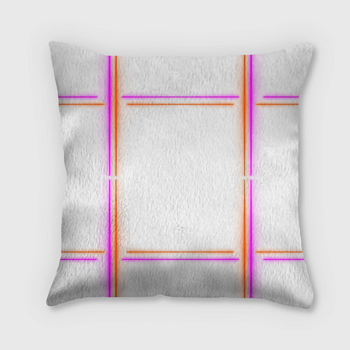 Подушка квадратная Neon white orange pink / 3D-принт – фото 2