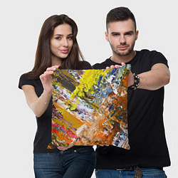 Подушка квадратная Живая Абстракция: Поток Цветов и Форм в Постоянном, цвет: 3D-принт — фото 2