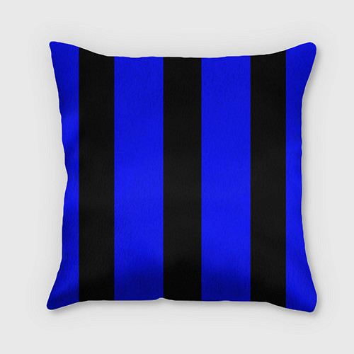 Подушка квадратная Color blue black stripes / 3D-принт – фото 2