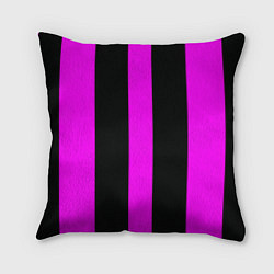 Подушка квадратная Color black pink lines