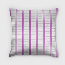 Подушка квадратная Color white cage pink line