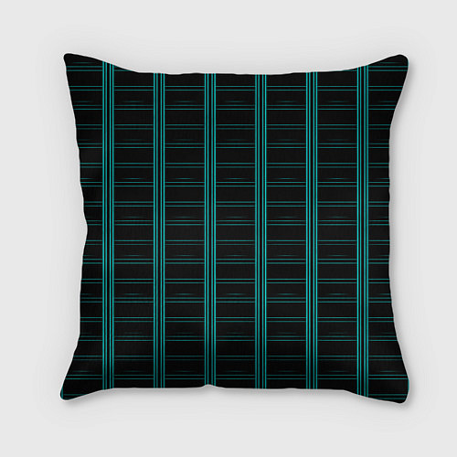 Подушка квадратная Color blue dark stripe / 3D-принт – фото 2