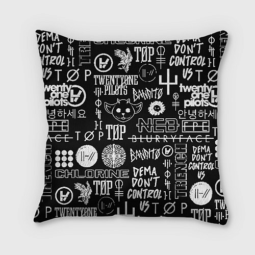 Подушка квадратная Twenty one pilots rock logo / 3D-принт – фото 2