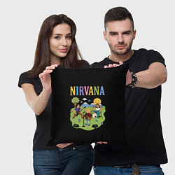 Подушка квадратная Нирвана мультяшный стиль, цвет: 3D-принт — фото 2
