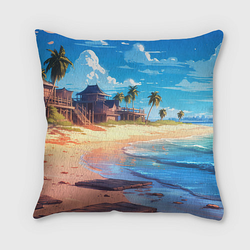 Подушка квадратная Дандадан Сиратори Айра с ракушкой в руках / 3D-принт – фото 2