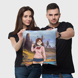 Подушка квадратная Сиратори Айра злая - Дандадан, цвет: 3D-принт — фото 2