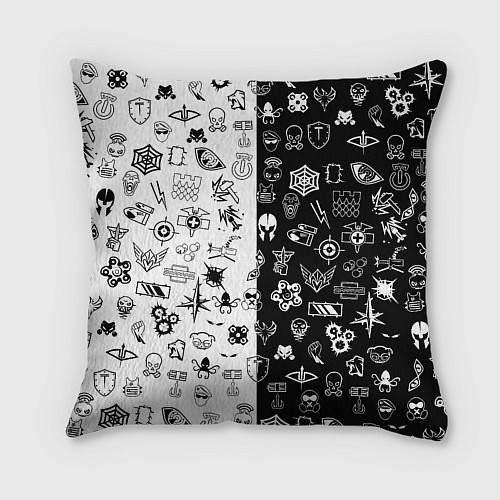 Подушка квадратная Doom ачивки паттерн / 3D-принт – фото 2