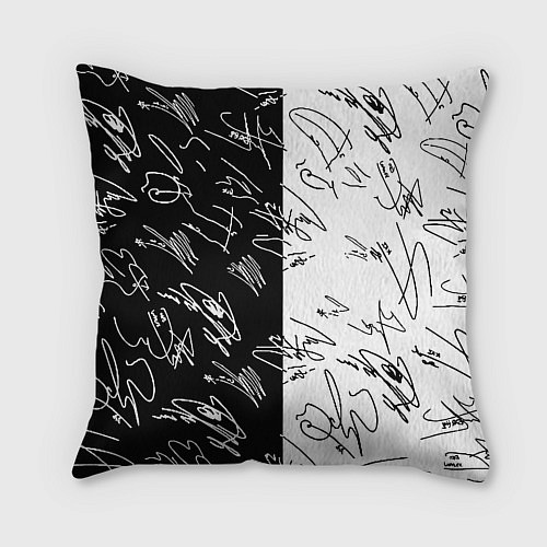 Подушка квадратная Doom автографы / 3D-принт – фото 2