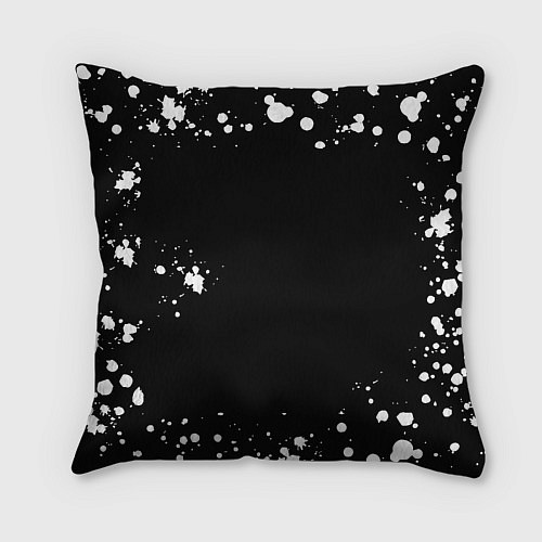 Подушка квадратная Doom брызги белых красок / 3D-принт – фото 2