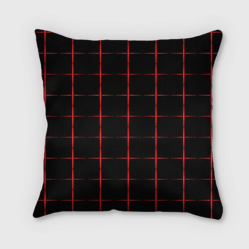 Подушка квадратная Color black red crosses / 3D-принт – фото 2