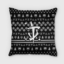 Подушка квадратная Doom x witcher pattern, цвет: 3D-принт