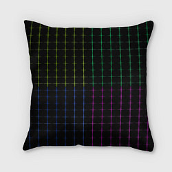 Подушка квадратная Color black multicolored stripes, цвет: 3D-принт
