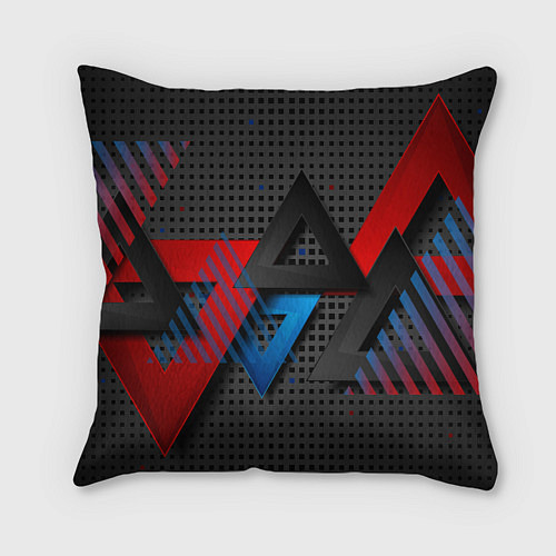 Подушка квадратная Абстракция из треугольников / 3D-принт – фото 2
