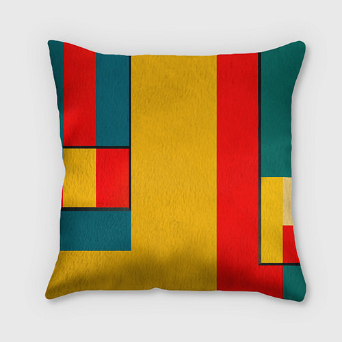 Подушка квадратная Неандерталец поп-арт / 3D-принт – фото 2