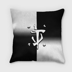 Подушка квадратная Doom black geometry, цвет: 3D-принт