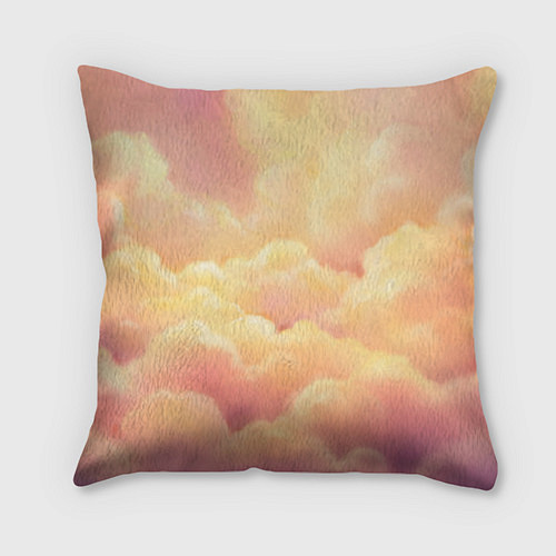 Подушка квадратная Девочка обнимает лисичку / 3D-принт – фото 2