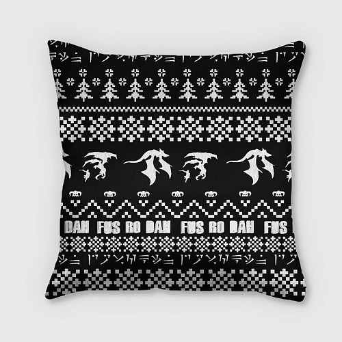 Подушка квадратная Doom x elders scrolls pattern / 3D-принт – фото 2