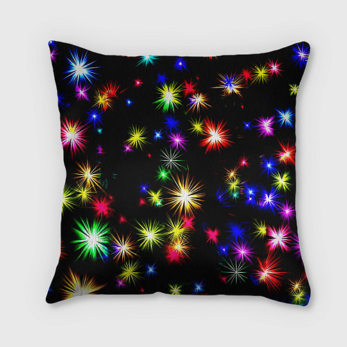Подушка квадратная Doom новогодние искры / 3D-принт – фото 2