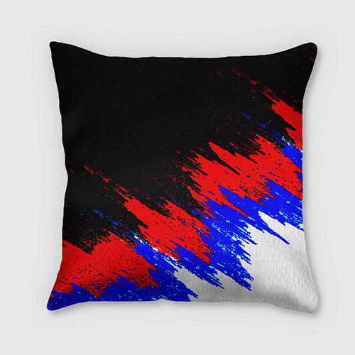 Подушка квадратная Doom триколор краски / 3D-принт – фото 2