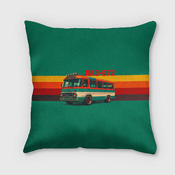 Подушка квадратная Ретро автобус ПАЗ-672, цвет: 3D-принт