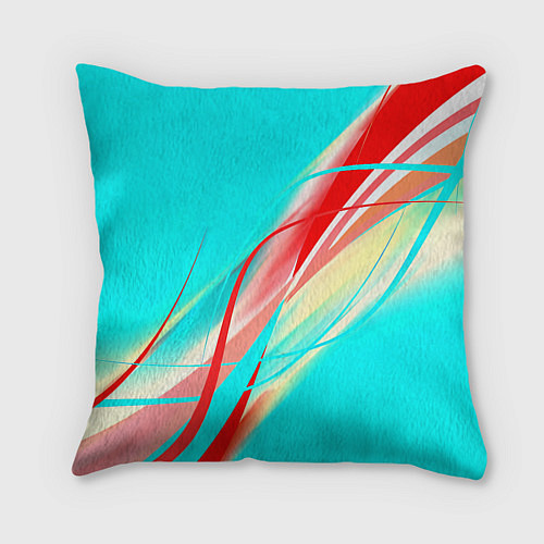 Подушка квадратная Arsenal stripes / 3D-принт – фото 2