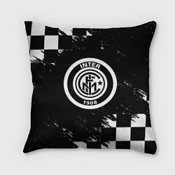 Подушка квадратная Inter клетка краски, цвет: 3D-принт