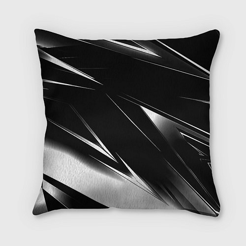 Подушка квадратная Juventus geometry stripes black / 3D-принт – фото 2