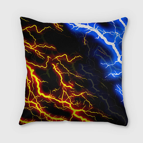 Подушка квадратная Барселона неоновый шторм / 3D-принт – фото 2