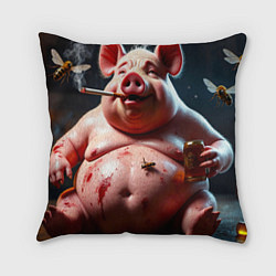Подушка квадратная Свинья отдыхает