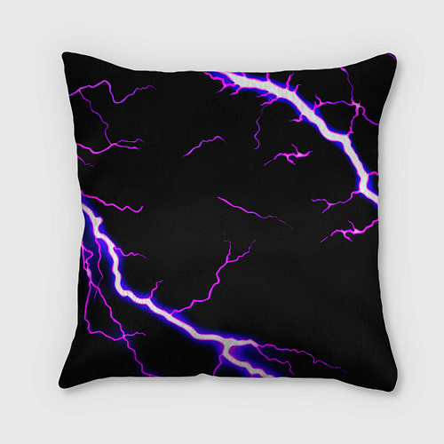 Подушка квадратная Barcelona neon storm / 3D-принт – фото 2